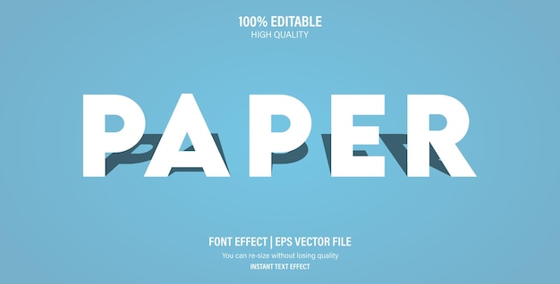 white paper text effect, editable text effect