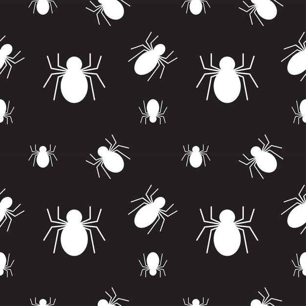 White spider texture on black color background Seamless pattern design template EPS 10 Vector illustration