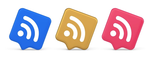 Wifi available access button wireless internet connection signal 3d realistic icon