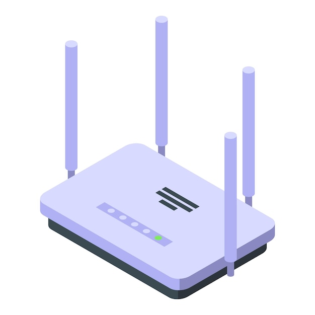 Wifi router icon isometric vector Wifi modem broadband Internet network router