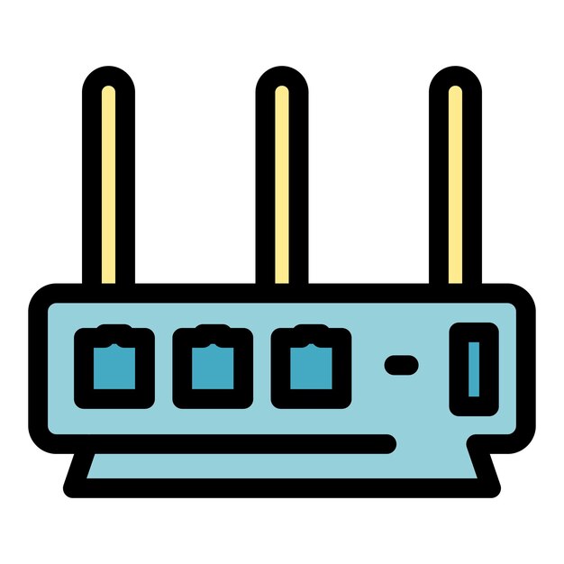 Wifi router icon Outline wifi router vector icon color flat isolated