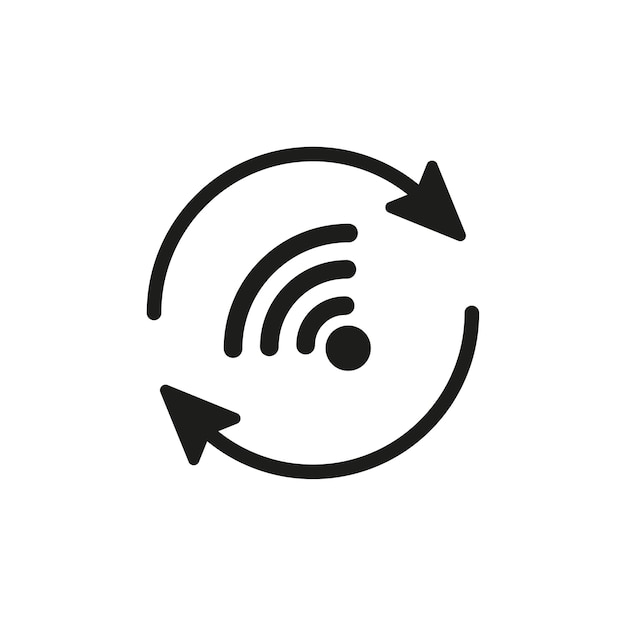 Wifi signal in circular arrow Connecting process icon Vector illustration EPS 10 Stock image