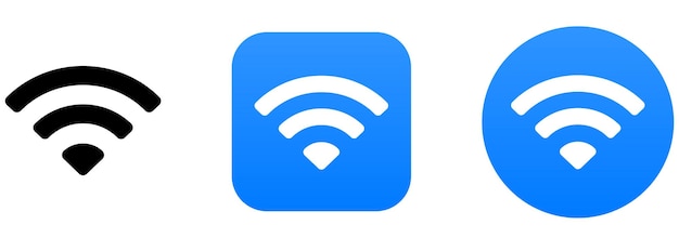 Wifi vector icon Wlan blue button Wireless wifi hotspot symbol