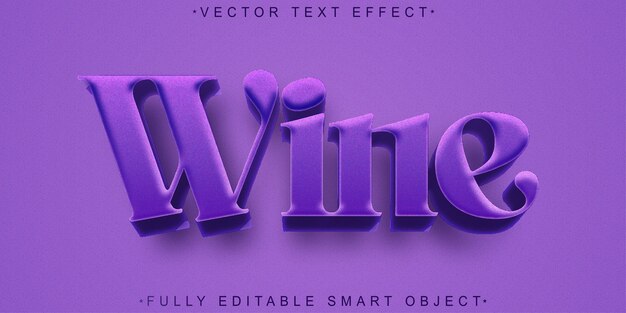 wine vector fully editable smart object text effect