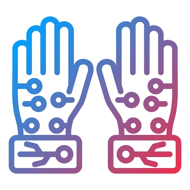 Wired Gloves Icon Style