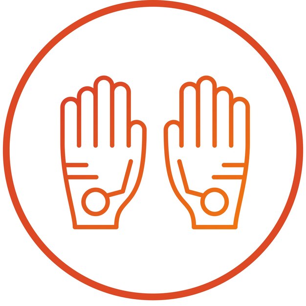 Wired Gloves Icon Style
