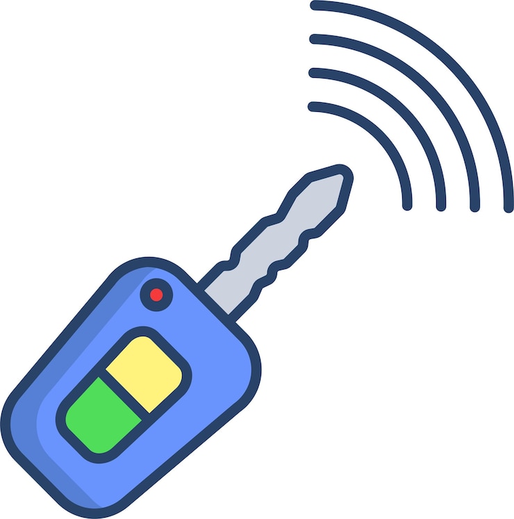 Vektor wireless keysolid linear color vector illustration