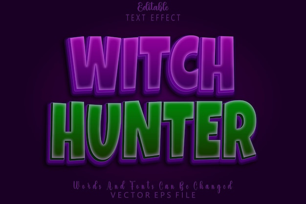 witch hunter editable text effect emboss cartoon style
