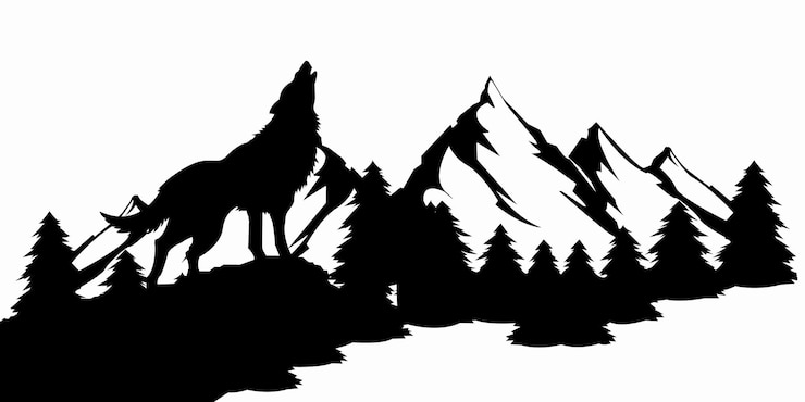 Vektor wolf silhouette vector wolf silhouette