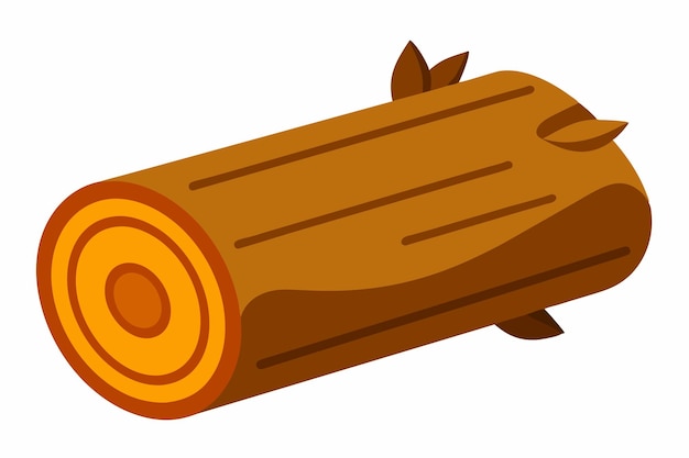 Wooden log clipart cartoon style vector illustration