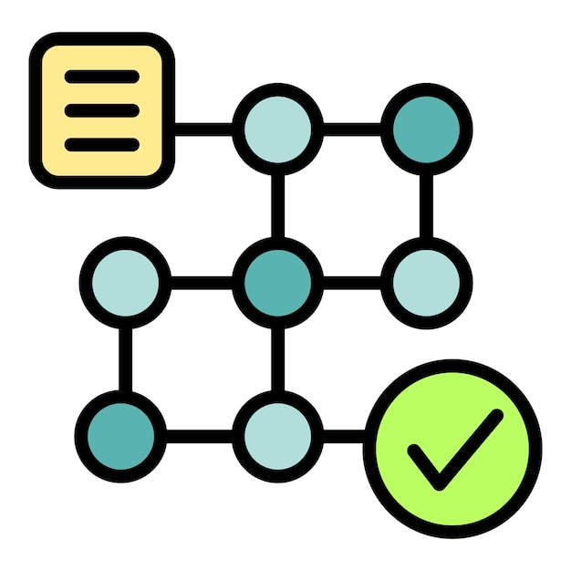 Workflow manager icon outline vector Work system Web plan color flat