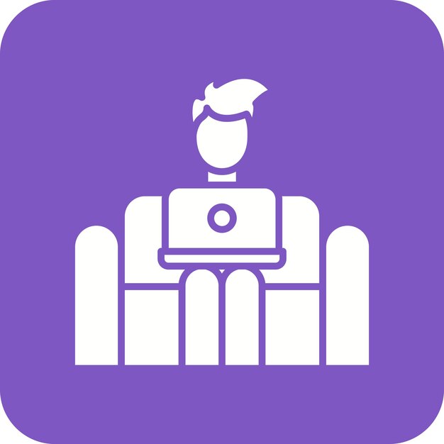 Working on Couch icon vector image Can be used for Work from Home