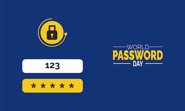 World Password Day Holiday concept perfect for blue Background Template placard Banners Cards Posters design template Classic Social Media Post with text inscription
