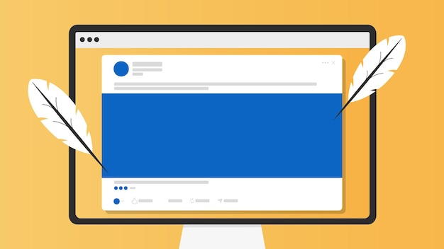 Writing a post for social networks on a computer