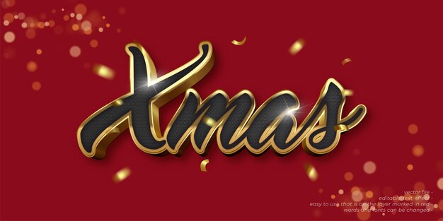xmas custom text 3d style editable text effect