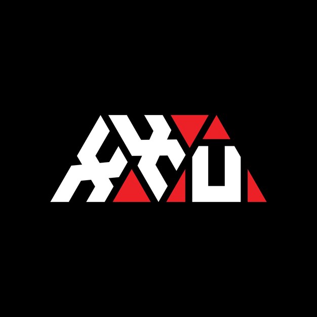 XXU triangle letter logo design with triangle shape XXU triangle logo design monogram XXU triangle vector logo template with red color XXU triangular logo Simple Elegant and Luxurious Logo XXU