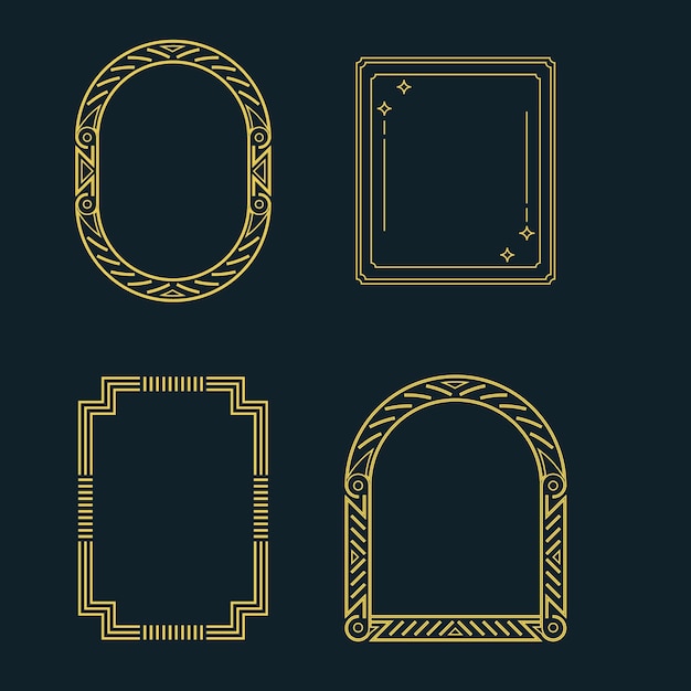y2k minimalist aesthetic line elements set abstract modern linear shape design with stars