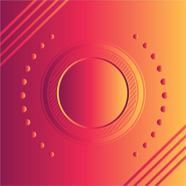 Yellow and red gradient background with cirlce shape with geometric abstract background