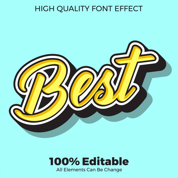 yellow best script text style editable font effect