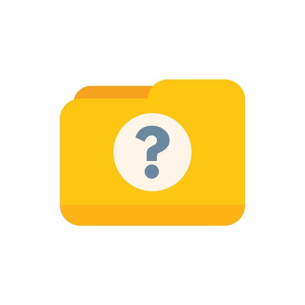 Yellow folder icon with question mark displaying lost data