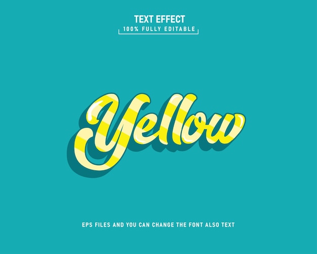 yellow script editable text effect