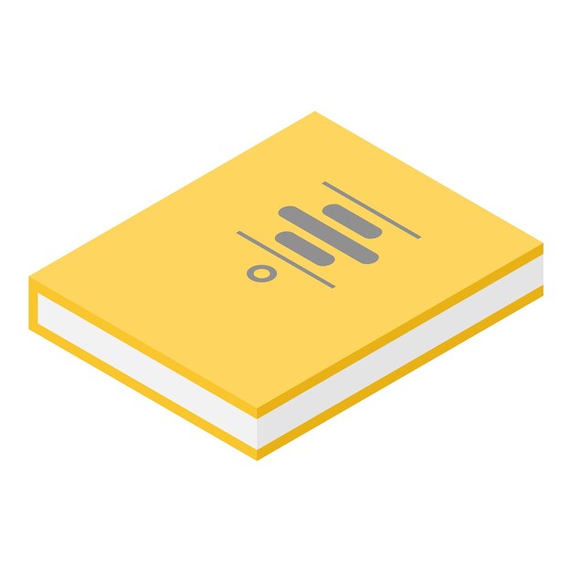 Yellow statistic book icon Isometric of yellow statistic book vector icon for web design isolated on white background