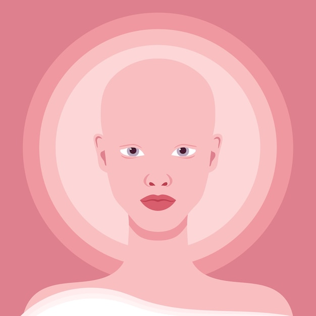 young woman with alopecia portrait beautiful bald girl alopecia