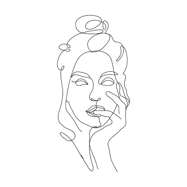 Žena, minimalistická ručně kreslená ilustrace, kresba stylem jedné linky
