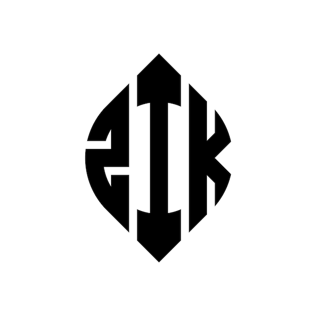 zik circle letter logo design with circle and ellipse shape zik ellipse letters with typographic style the three initials form a circle logo zik circle emblem abstract monogram letter mark vector