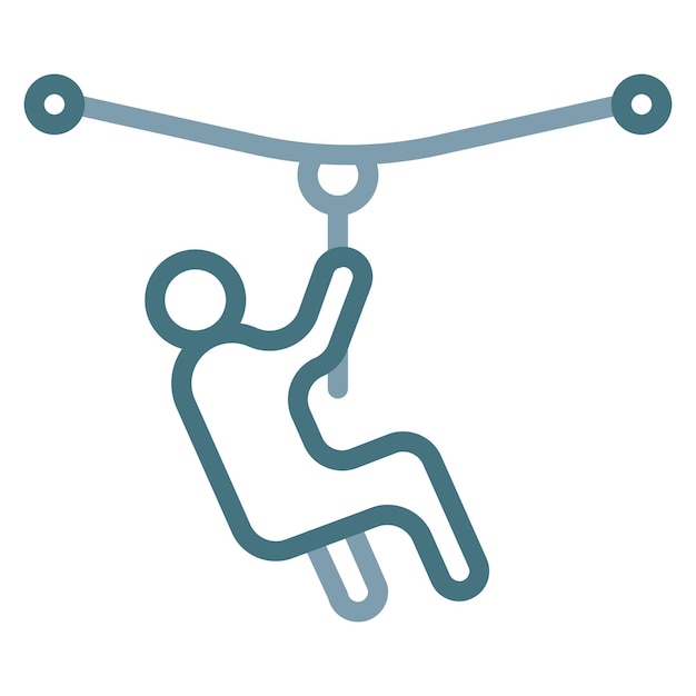 zip lining icon vector image can be used for adventure
