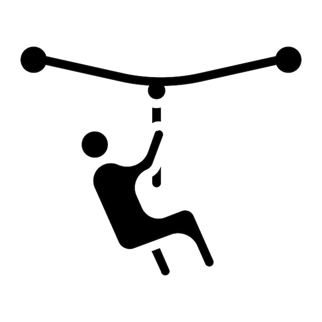 zip lining icon vector image can be used for adventure