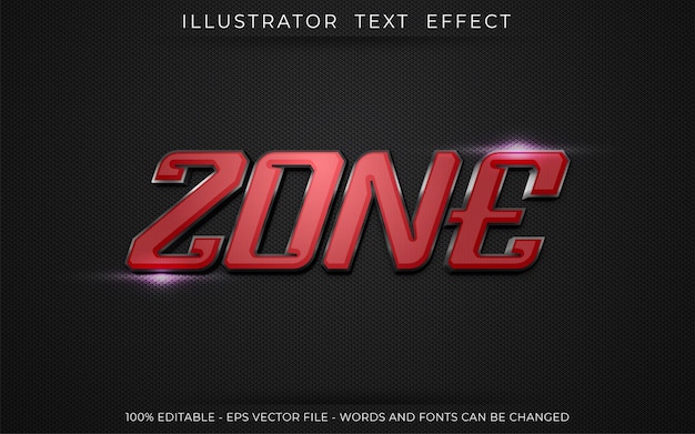 Zone Text effect, Editable three dimension text style