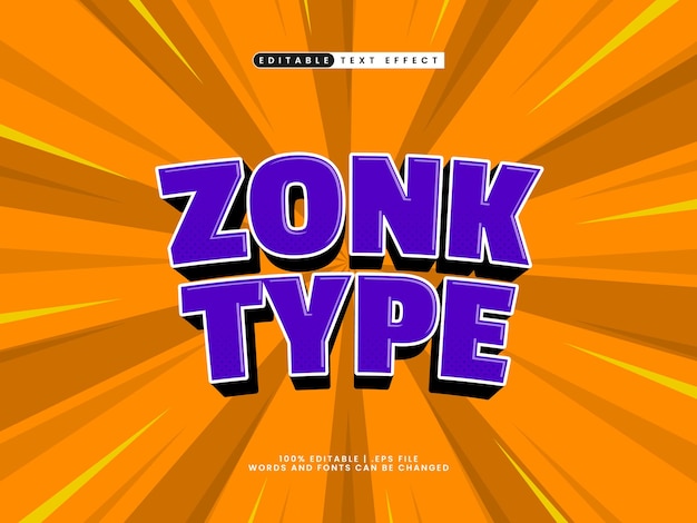 zonk type editable text effect