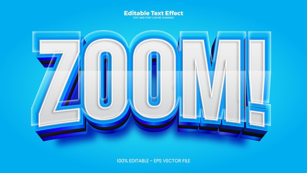 Zoom editable text effect in modern trend style