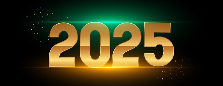 Zdarma Vektor 2025 golden new year greeting banner with text space