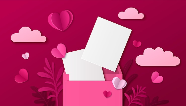 Zdarma Vektor 3d love letter composition