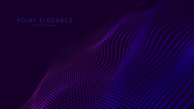 abstract 3d particle violet wave mesh in cyber technology style.