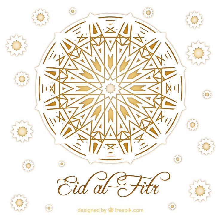 Zdarma Vektor abstraktní pozadí eid al-fitr se zlatými detaily