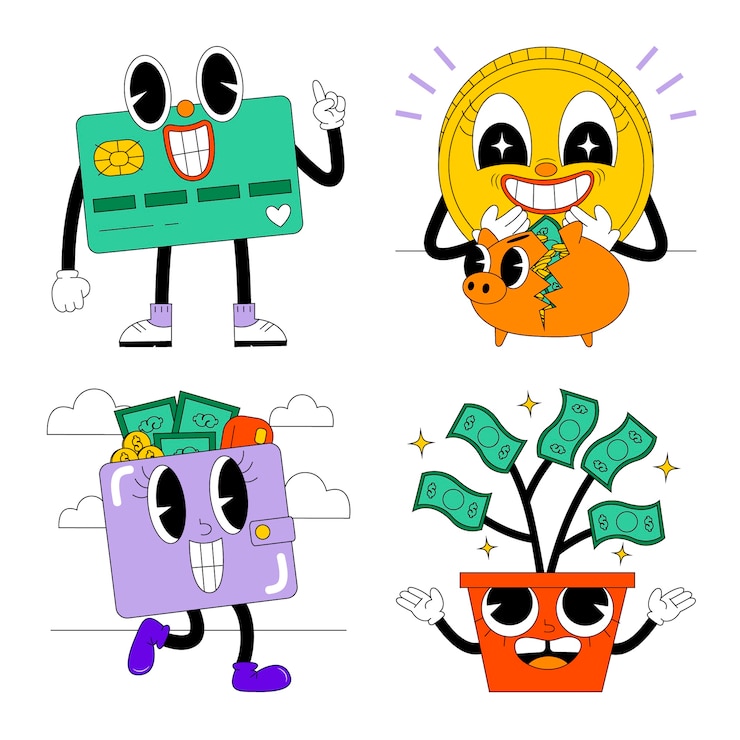 Zdarma Vektor acid money stickers collection