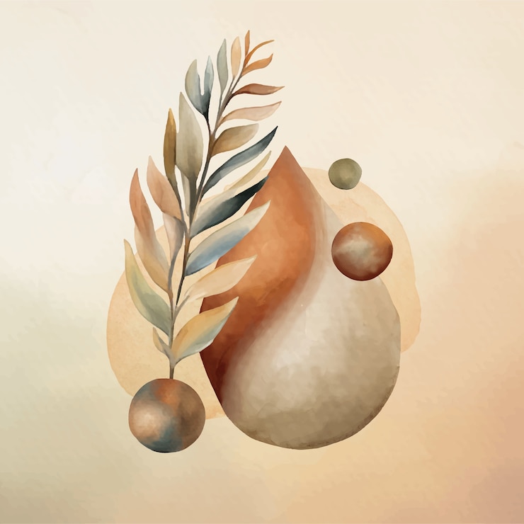 Zdarma Vektor akvarelová ilustrace v jemných zemitých tónech