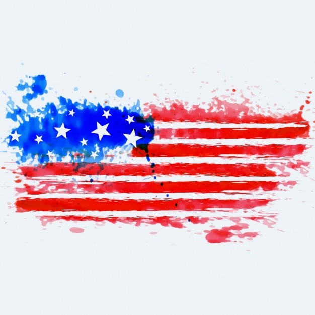 Zdarma Vektor american flag made with watercolor