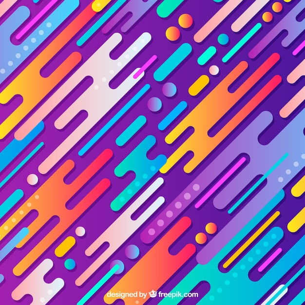 Background of colorful abstract shapes in flat design