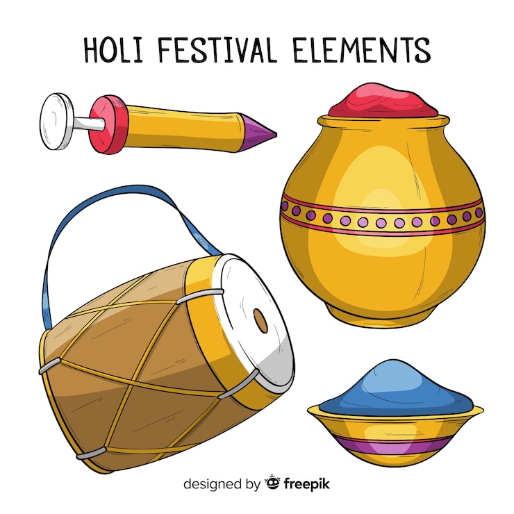 Zdarma Vektor balíček prvků pro festival holi