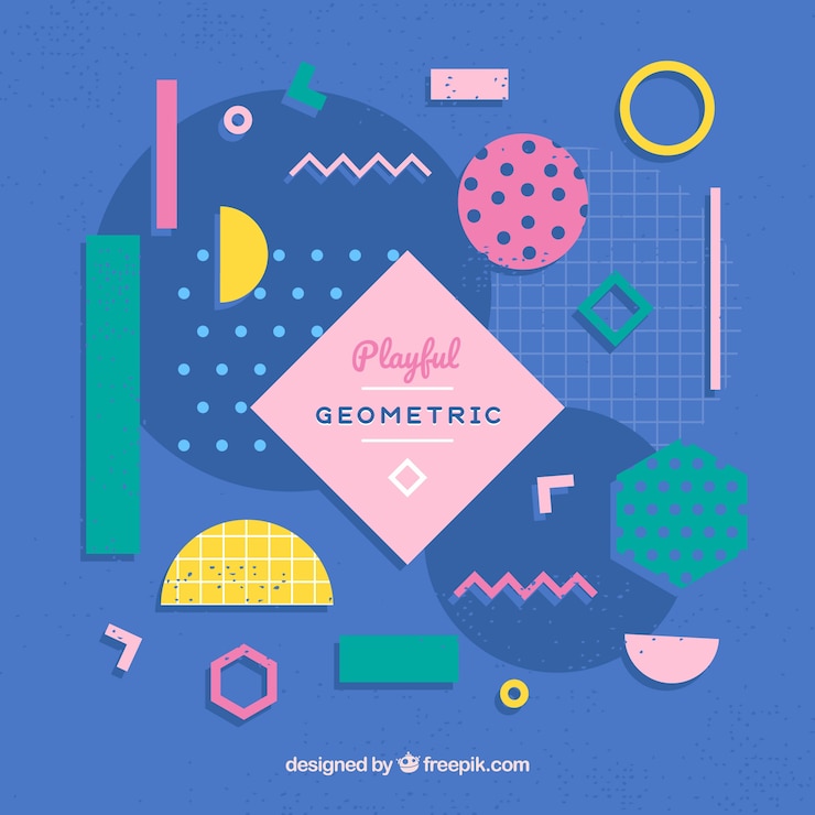 Zdarma Vektor barevné pozadí s geometrickými tvary