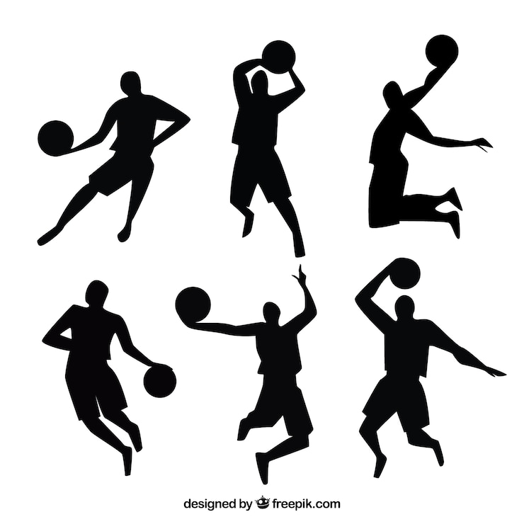 Zdarma Vektor basketball players silhouettes