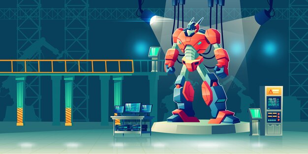 Battle robot transformer in science laboratory.
