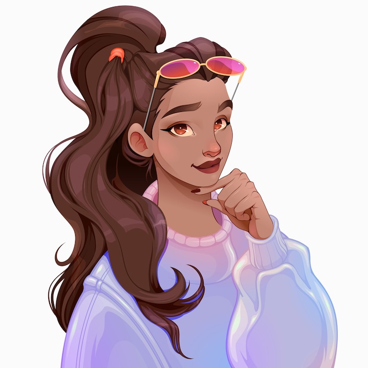 Zdarma Vektor beautiful girl with ponytail and sunglasses.