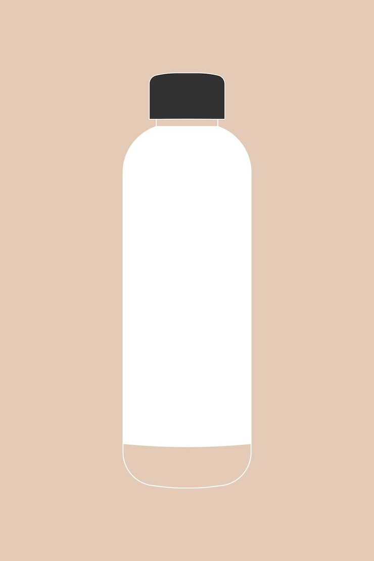 Zdarma Vektor bílá láhev na vodu, plochý design, vektorová ilustrace kontejneru pro nulový odpad