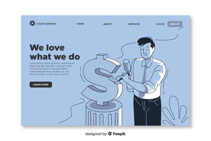 Zdarma Vektor business landing page