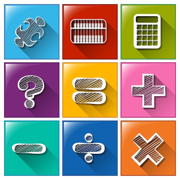 buttons with the different mathematical operations